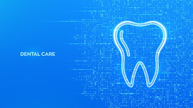 Vector tooth icon dental care taking care of teeth dental insurance servises dentistry orthodontic concept