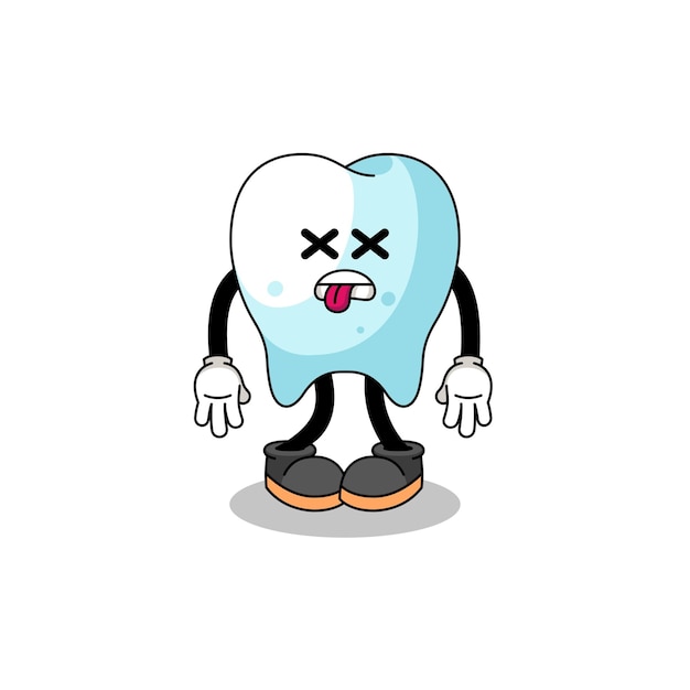 Tooth mascot illustration is dead