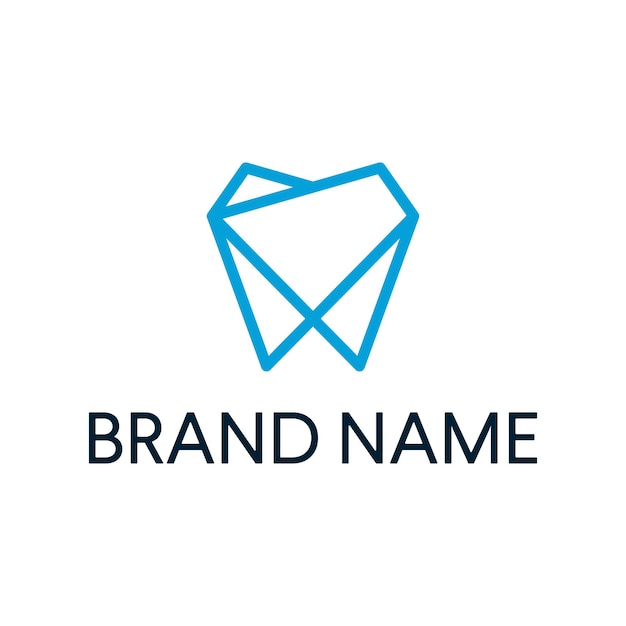 tooth origami logo polygonal logo design