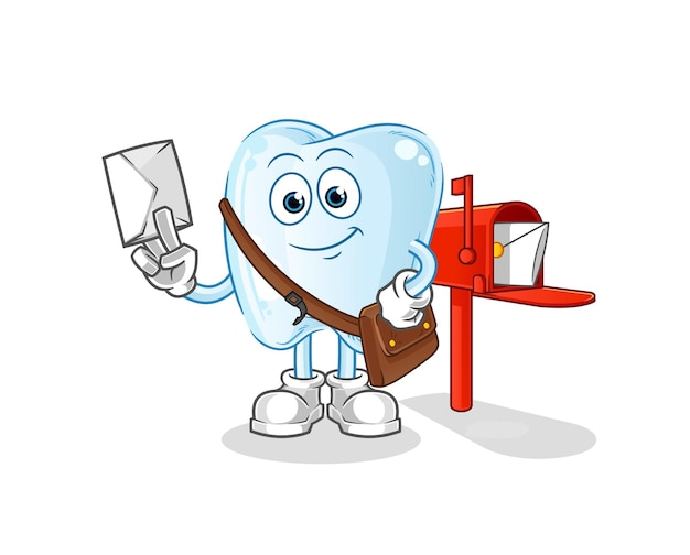 tooth postman vector. cartoon character