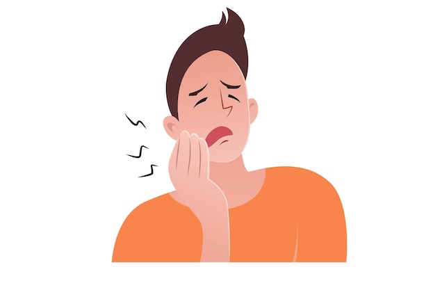 Toothache man vector illustration