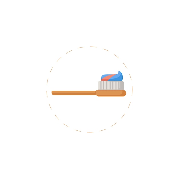 Toothbrush flat icon on white background