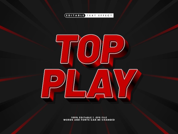 top play editable text effect