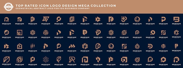 Vector top rated icon letter p monogram logo design mega collection abstract logo design template