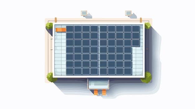 Vector top view of architectural element flat roof building design