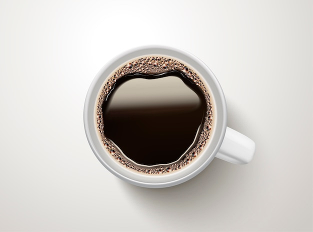 Top view of black coffee,  illustration coffee related  element