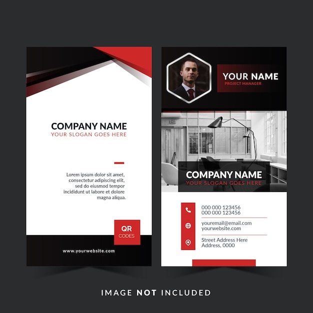 Top view business card design with photo