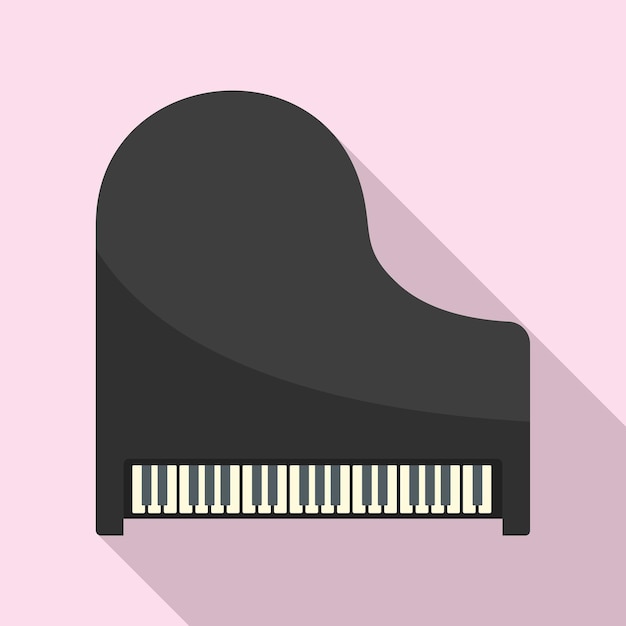 Top view classic grand piano icon Flat illustration of top view classic grand piano vector icon for web design