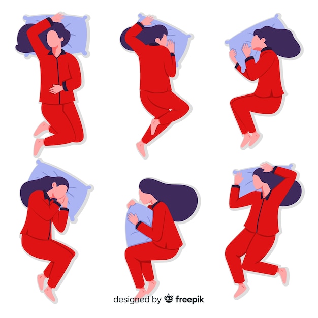 Top view flat person sleep position pack