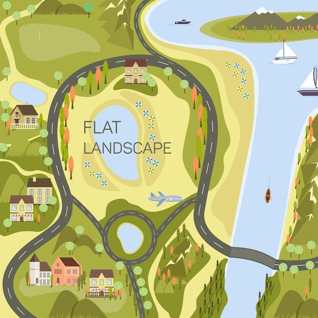 Top view of the map. Project of the city, vector illustration for your design, eps 10