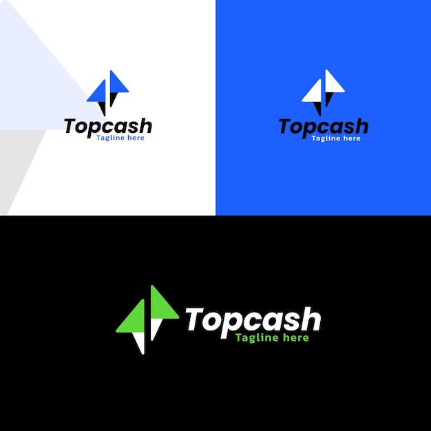 Topcash logo design - T letter logo