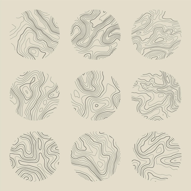 Topographic map with contour lines geographic terrain grid relief height elevation ground path