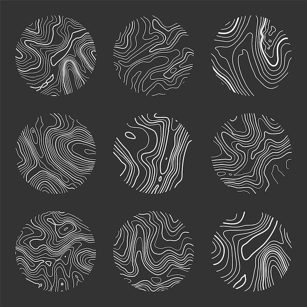 Topographic map with contour lines geographic terrain grid relief height elevation ground path