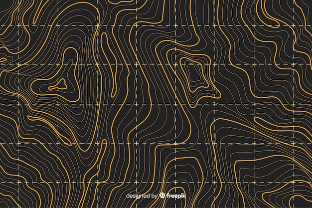 Topographic yellow lines background