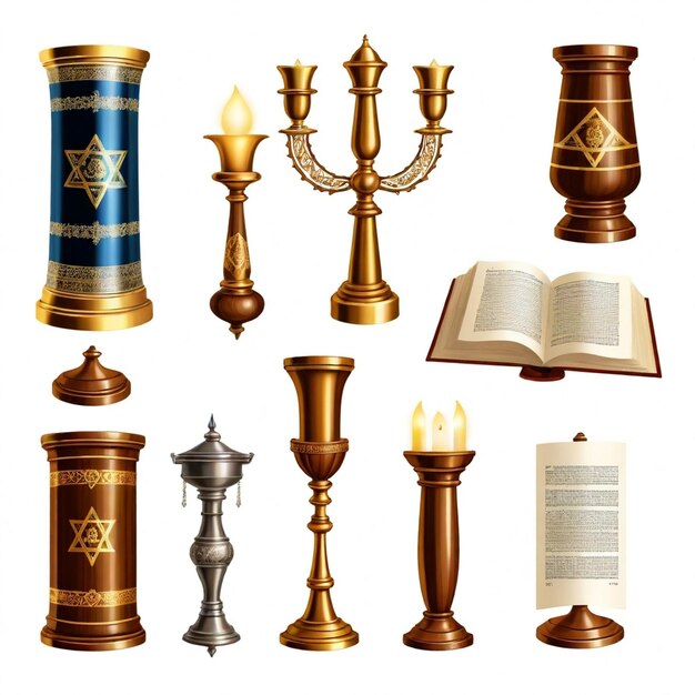 Vector torah vector set white background isolated a high