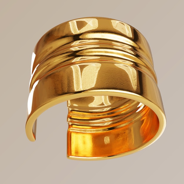 Vector torc jewellery isolated gold vector 3d