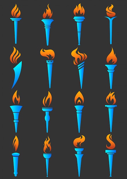 Torch flame logo templates