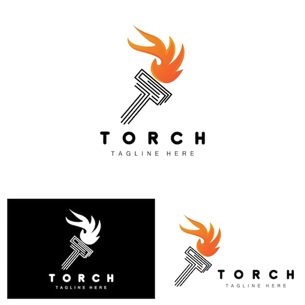 Torch Logo Fire Design Letter Logo Product Brand Icon