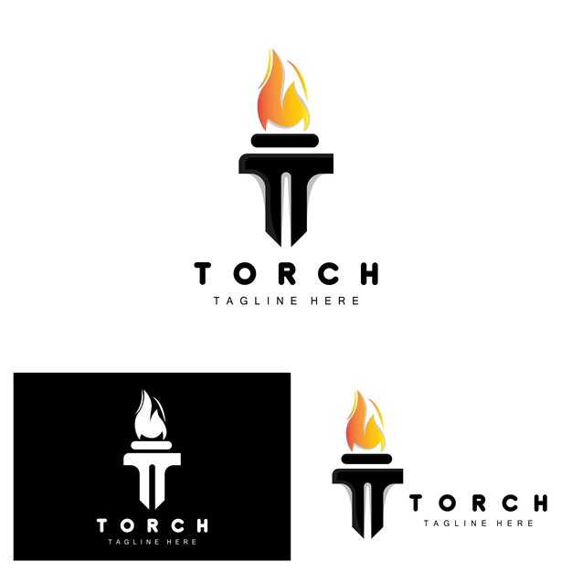 Torch Logo Fire Design Letter Logo Product Brand Icon