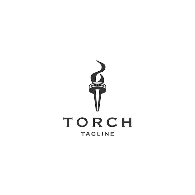 Torch logo icon design template flat vector