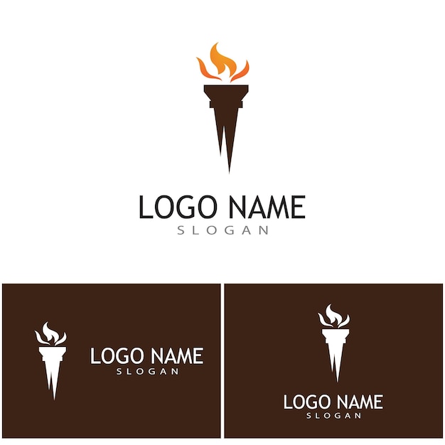 Torch with flame logo vector illustration design