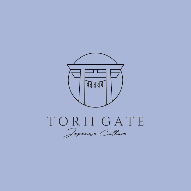 Torii gate line icon logo symbol vector illustration design