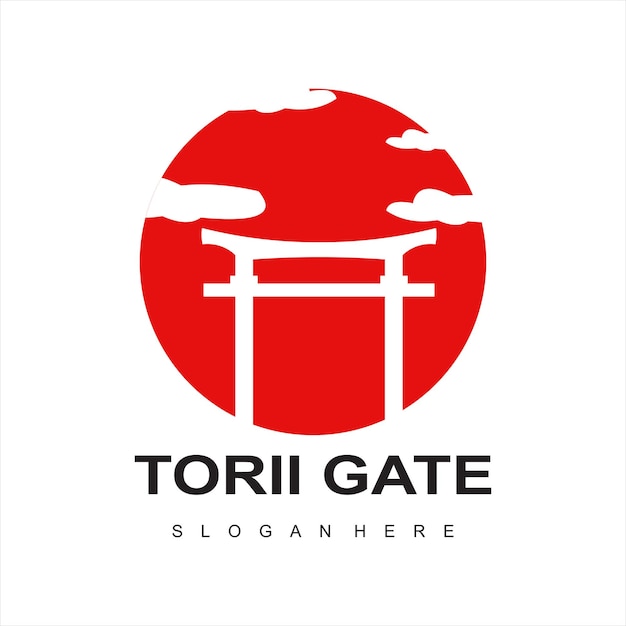 torii gate logo design icon illustration vector template