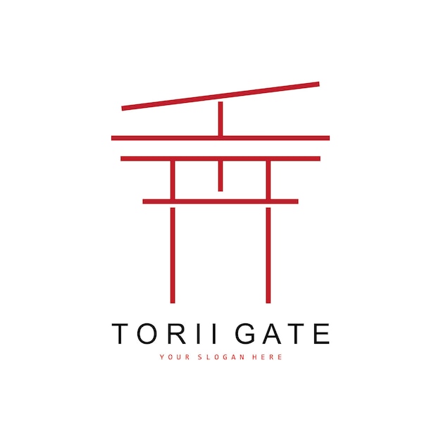 Torii Gate Logo Japanese Building Design China Icon Vector Illustration Template icon