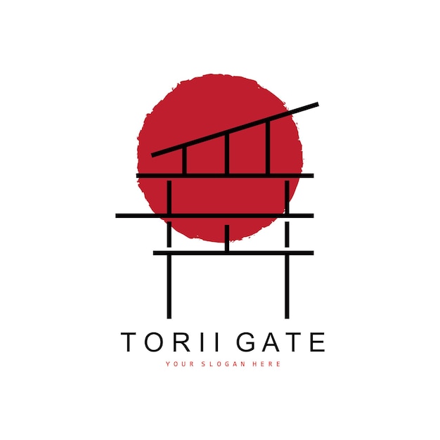 Torii Gate Logo Japanese Building Design China Icon Vector Illustration Template icon