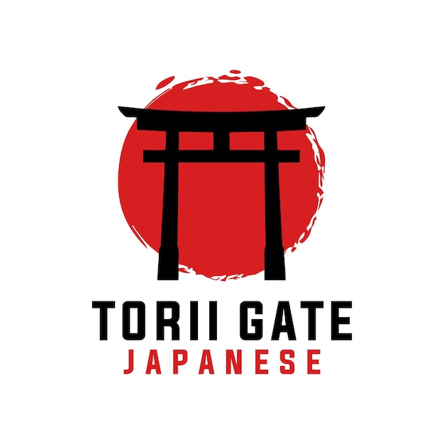 torii gate vector template. japanese building graphic illustration.