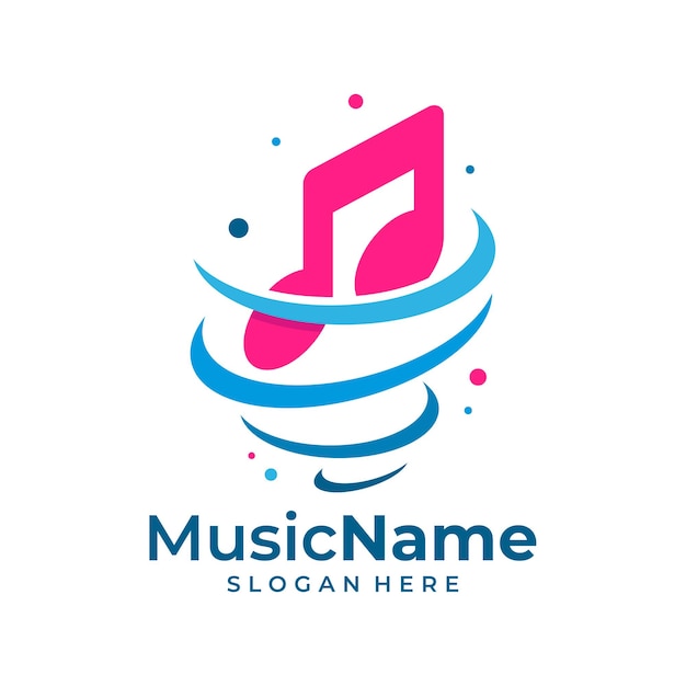 Tornado Music Logo Vector Music Tornado logo design template