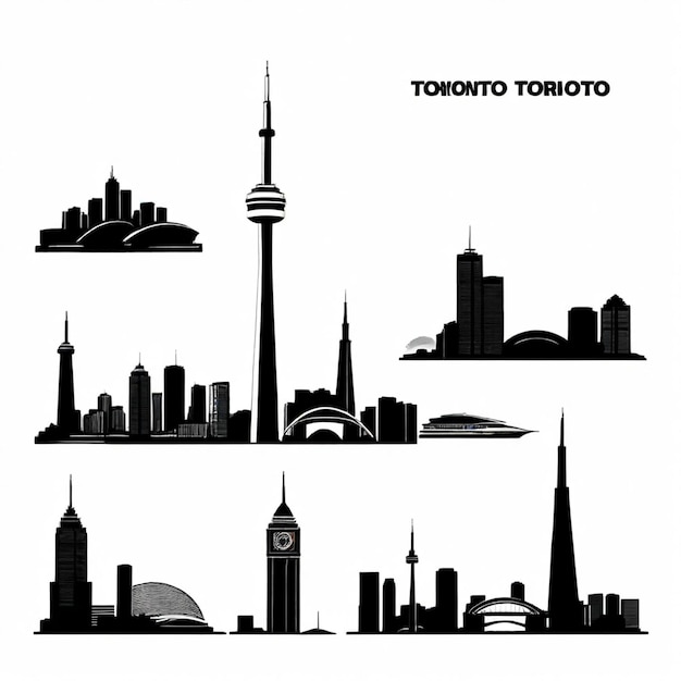 Vector toronto vector set white background isolated a high quality