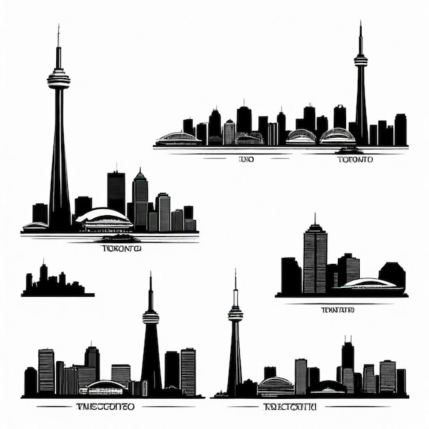 Vector toronto vector set white background isolated a high quality