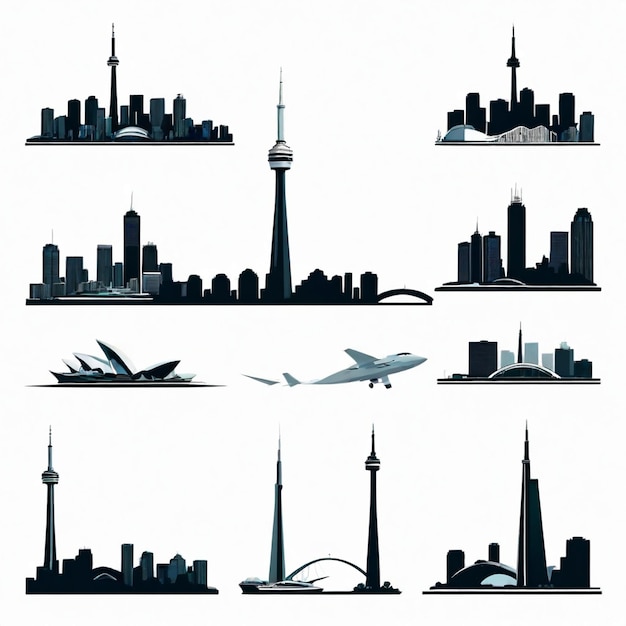 Vector toronto vector set white background isolated a high quality