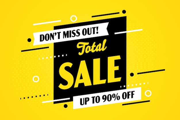 Total sale up to percent off banner template