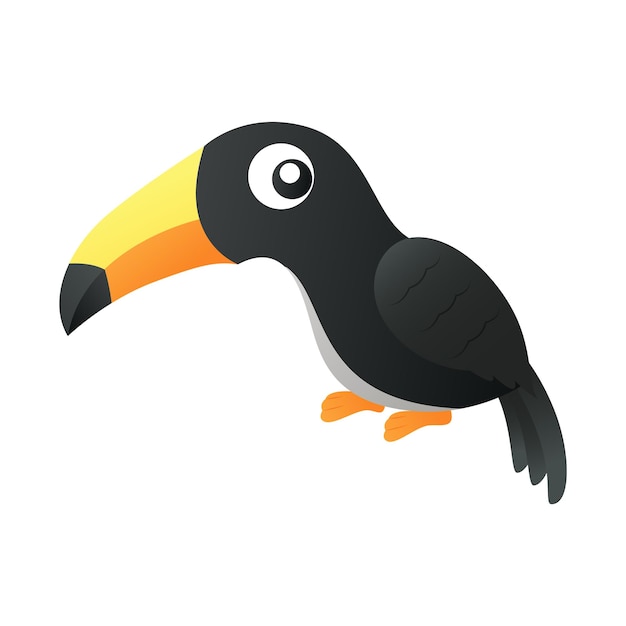 Toucan bird Cute isolated cartoon vector