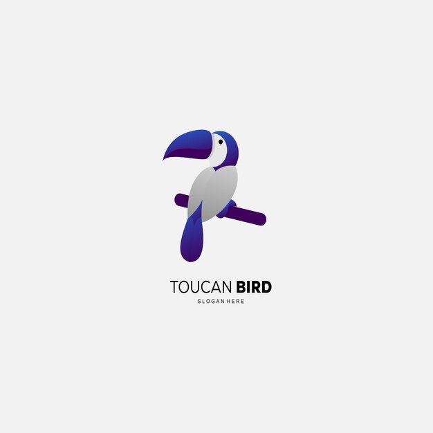 Toucan bird design color gradient template icon