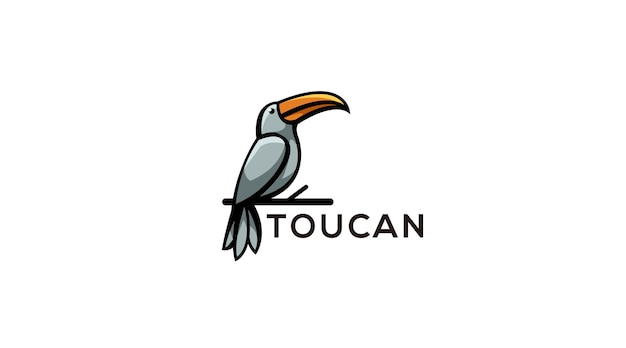 Toucan bird logo gradient colorful