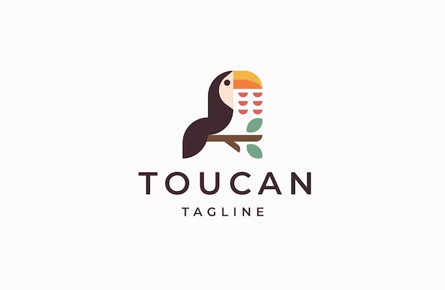 Toucan bird logo icon design template flat vector illustration