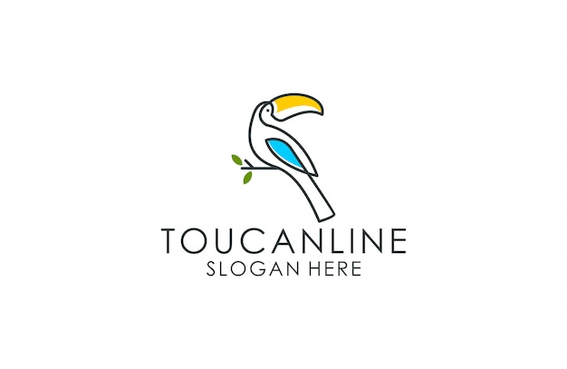 Toucan bird logo line art