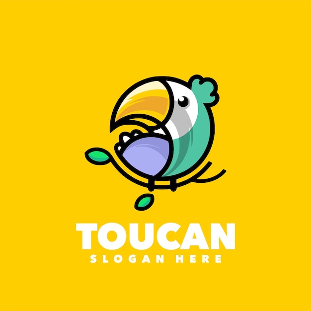 Toucan bird simple logo template vector