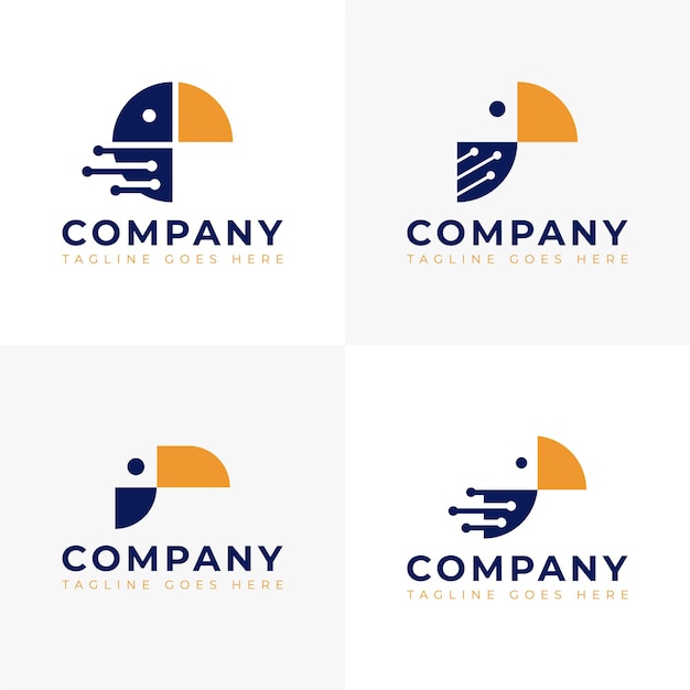 Toucan bird technology logo bundle