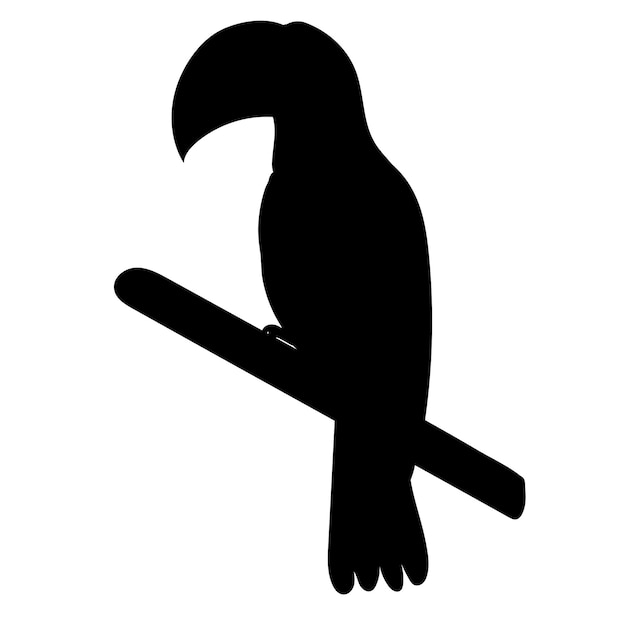 Toucan black silhouette on white background isolated vector