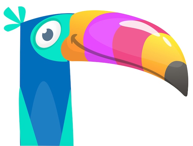 Toucan cartoon Vector toucan bird Exotic colorful bird illustration