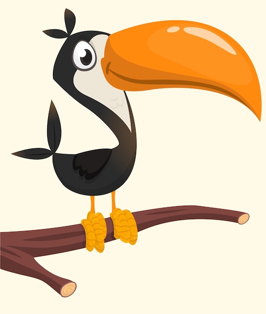 Toucan cartoon Vector toucan bird Exotic colorful bird illustration