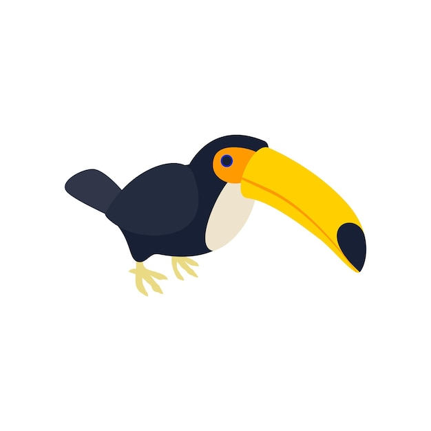 Toucan icon in isometric 3d style on a white background