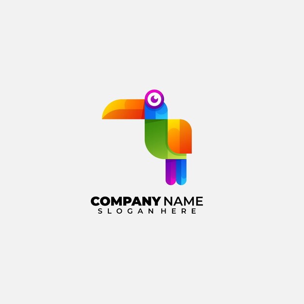 Toucan logo gradient colorful design icon