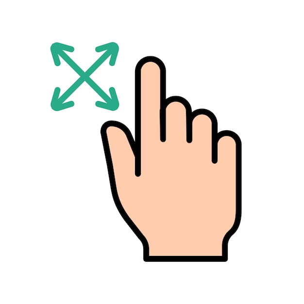 Touch pad icon Index finger doubleclick decrease increase turn rotation approximation press Scrolling click arrow sensor turn Zoom in move response time x2