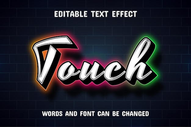 Touch text neon style text effect