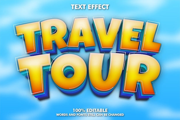 Tour travel banner 
Modern editable text effects